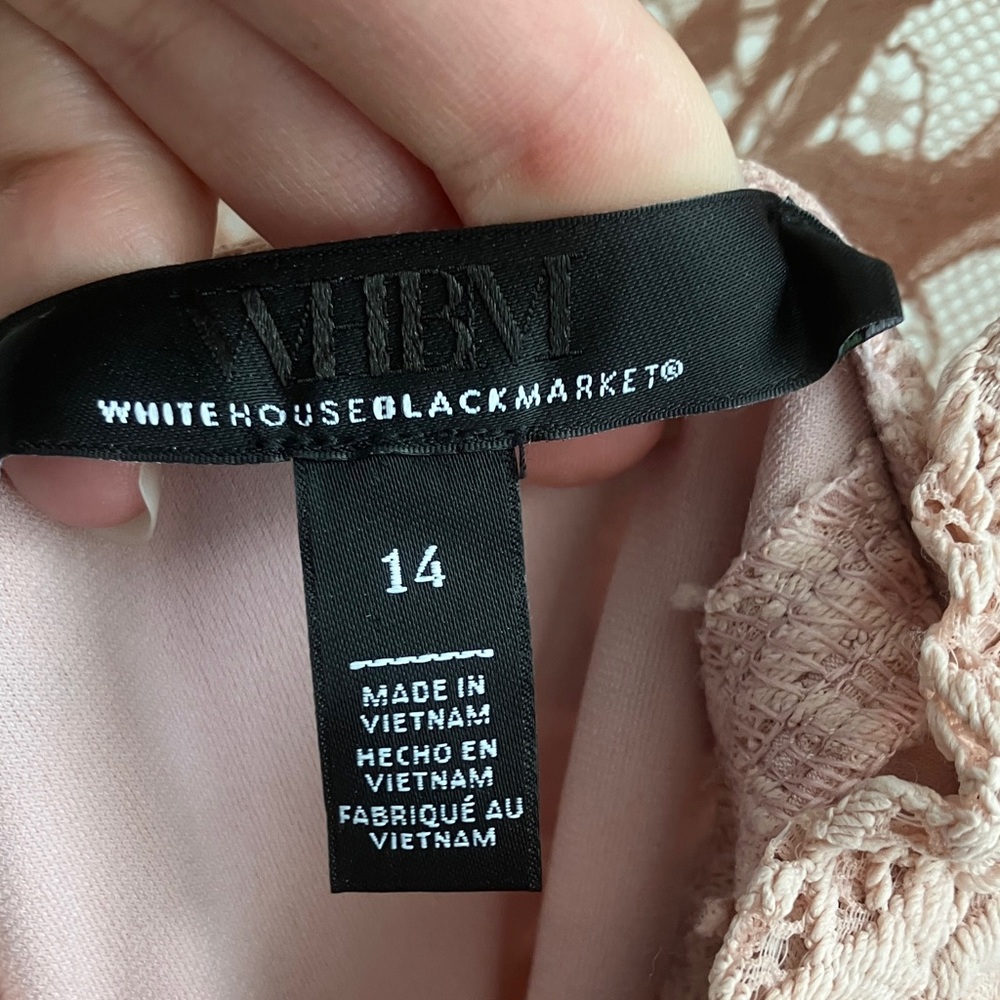 White House Black Market Elegant Lace Pink sleeveless Top - Picture 6 of 7